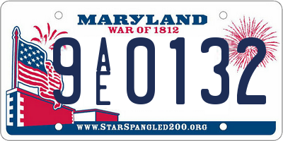 MD license plate 9AE0132