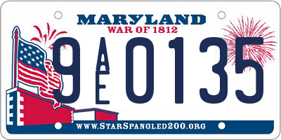 MD license plate 9AE0135