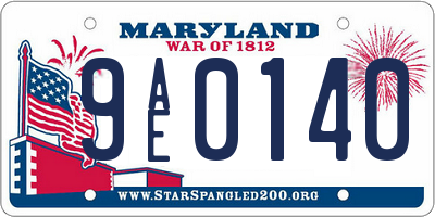 MD license plate 9AE0140