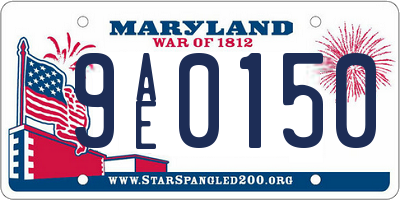 MD license plate 9AE0150