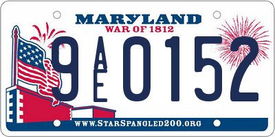 MD license plate 9AE0152