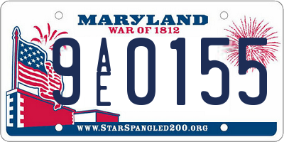 MD license plate 9AE0155