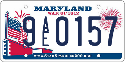 MD license plate 9AE0157