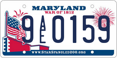 MD license plate 9AE0159