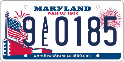 MD license plate 9AE0185