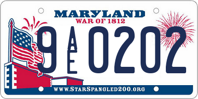 MD license plate 9AE0202