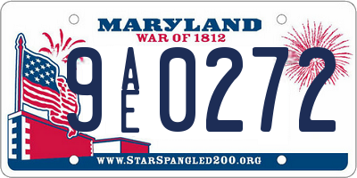 MD license plate 9AE0272