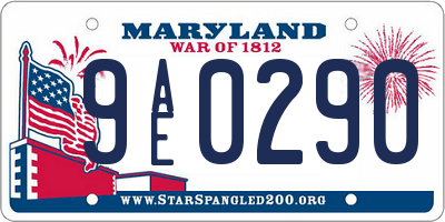 MD license plate 9AE0290
