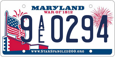 MD license plate 9AE0294