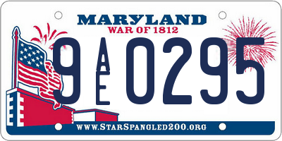 MD license plate 9AE0295