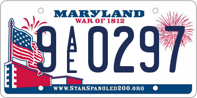 MD license plate 9AE0297