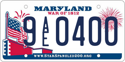 MD license plate 9AE0400