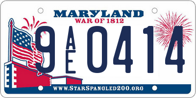 MD license plate 9AE0414