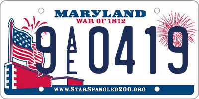 MD license plate 9AE0419