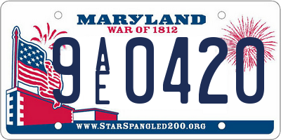 MD license plate 9AE0420
