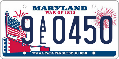 MD license plate 9AE0450