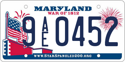 MD license plate 9AE0452