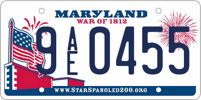 MD license plate 9AE0455