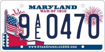 MD license plate 9AE0470