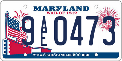 MD license plate 9AE0473