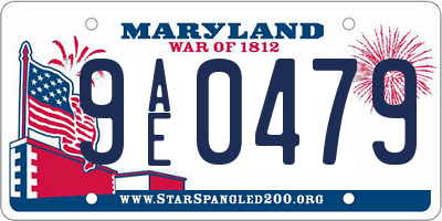 MD license plate 9AE0479