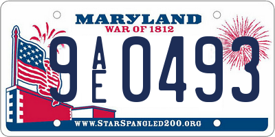 MD license plate 9AE0493