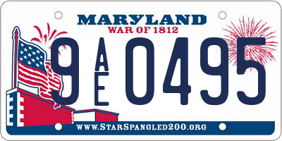 MD license plate 9AE0495