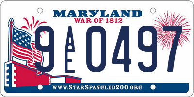 MD license plate 9AE0497