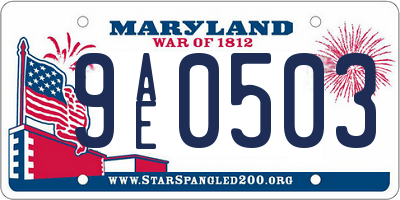 MD license plate 9AE0503