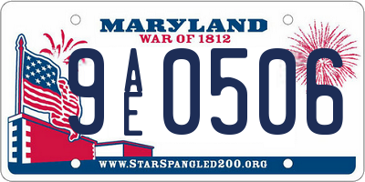 MD license plate 9AE0506