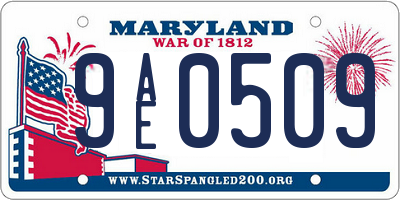 MD license plate 9AE0509