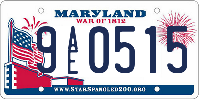 MD license plate 9AE0515