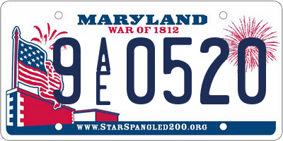 MD license plate 9AE0520
