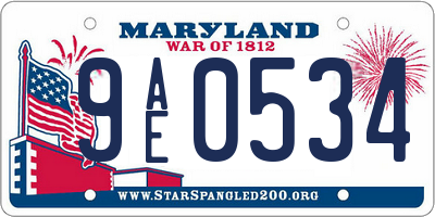 MD license plate 9AE0534