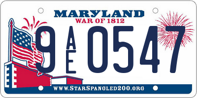 MD license plate 9AE0547