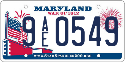 MD license plate 9AE0549