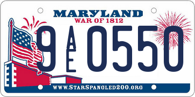 MD license plate 9AE0550