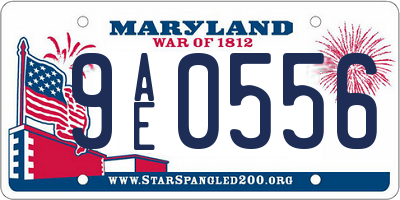 MD license plate 9AE0556