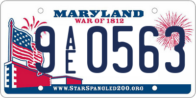 MD license plate 9AE0563