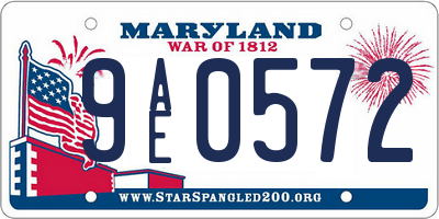 MD license plate 9AE0572