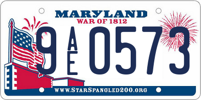 MD license plate 9AE0573
