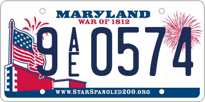 MD license plate 9AE0574