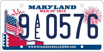 MD license plate 9AE0576