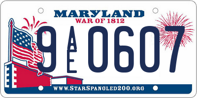 MD license plate 9AE0607