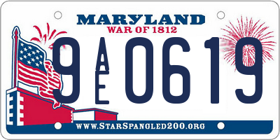 MD license plate 9AE0619