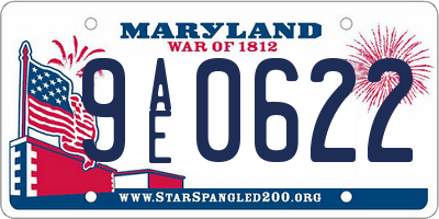 MD license plate 9AE0622