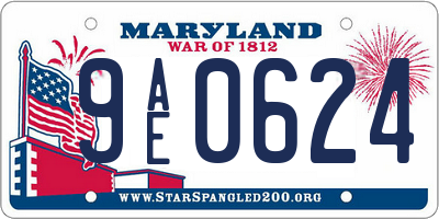 MD license plate 9AE0624