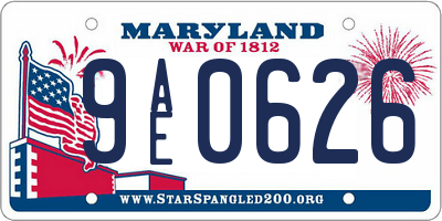 MD license plate 9AE0626