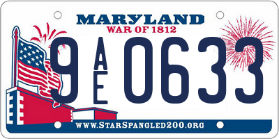MD license plate 9AE0633