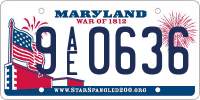 MD license plate 9AE0636